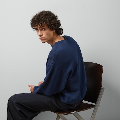 Sweat-shirt en jersey de coton avec broderie