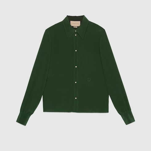 Camicia in crêpe de chine e seta
