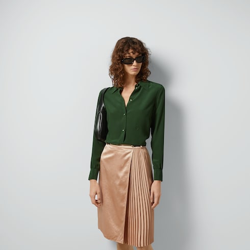 Camicia in crêpe de chine e seta