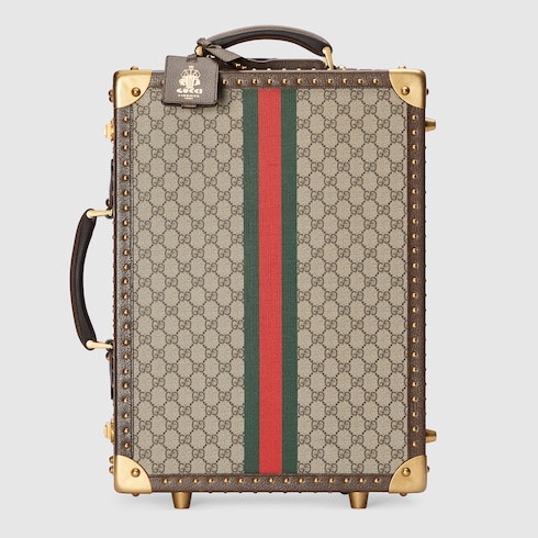 グッチキャリーケース Gucci Savoy〕キャリーオン トランク ・ベージュ＆エボニー GG