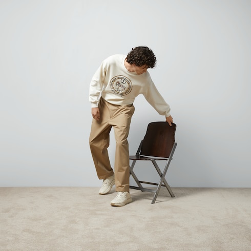 Sweat-shirt en jersey de coton avec broderie