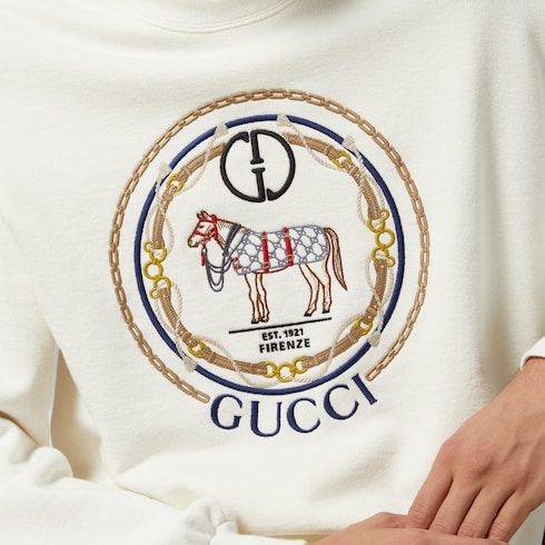 Sweat-shirt en jersey de coton avec broderie