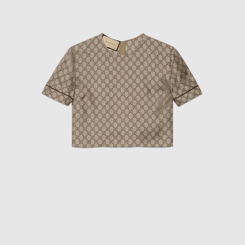 Топ из шелка с принтом GG Supreme