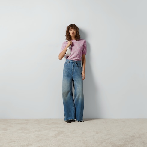 Top de punto de lana con GG