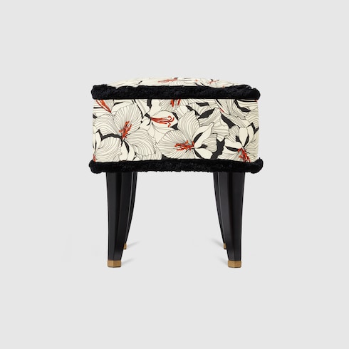 Lilies print fabric stool Detail 4