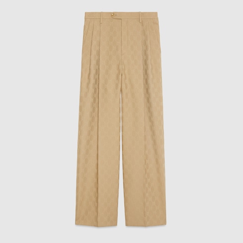 Pantalón de jacquard de lana con GG