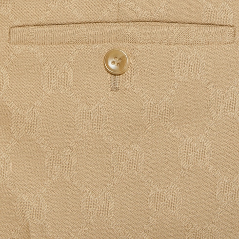 GG wool jacquard pant in camel | GUCCI® US