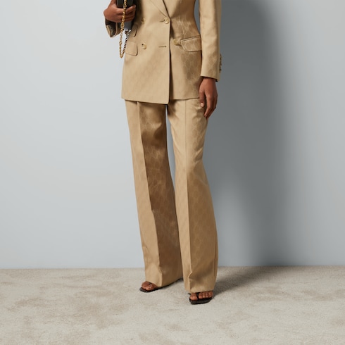 Pantalone in lana jacquard GG