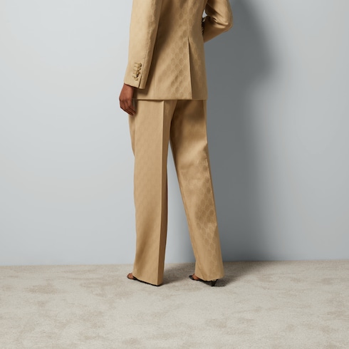 GG wool jacquard pant in camel | GUCCI® US