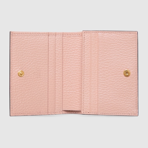 GG Marmont bi color card case wallet in light pink leather and Supreme GUCCI US