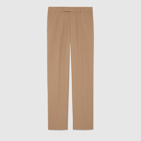 Pantalon ajusté en polyester à motif GG