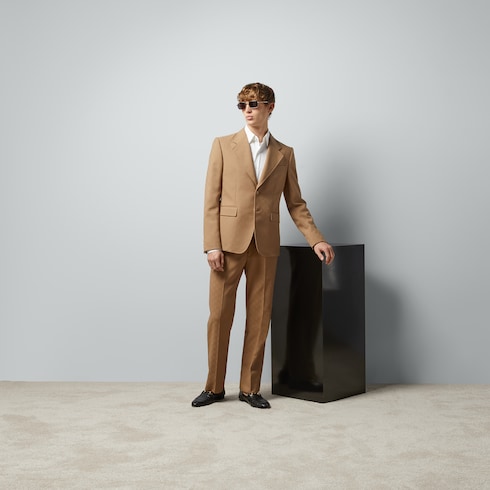 Pantalon ajusté en polyester à motif GG