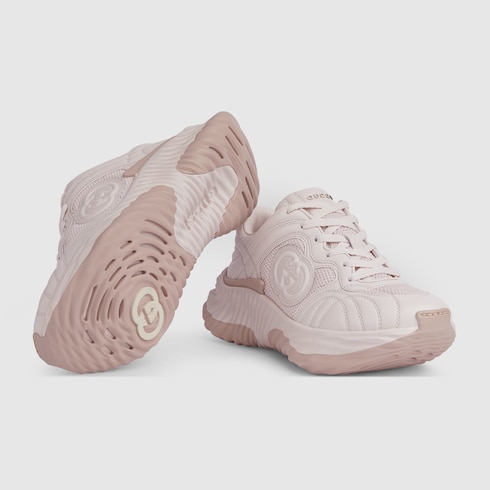 Women s Gucci Ripple trainer in pale pink leather GUCCI AE