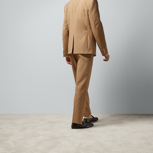 Pantalon ajusté en polyester à motif GG