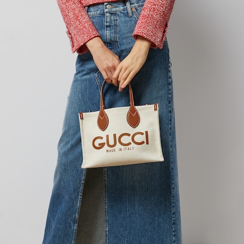 Small tote bag with Gucci print