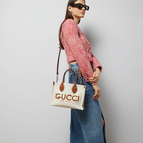 Small tote bag with Gucci print Detail 4