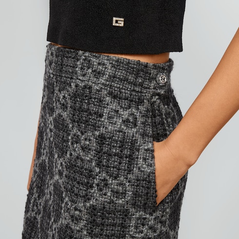 Falda de tweed con GG