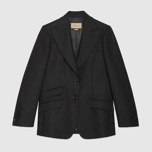 Chaqueta de jacquard de lana con GG