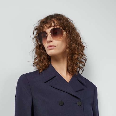 Lunettes de soleil carrées en métal
