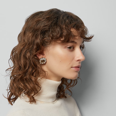 Crystal Double G earrings
