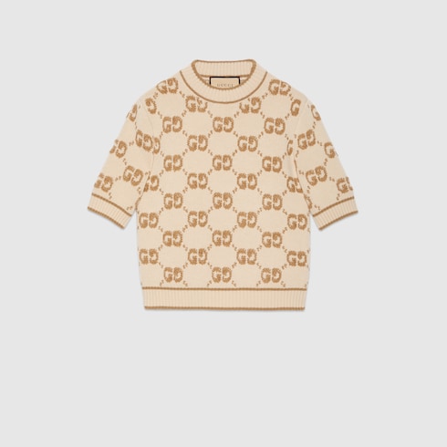 GG wool bouclé jacquard top