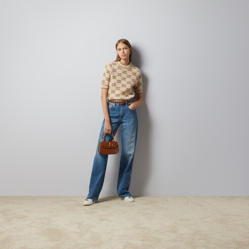 GG wool bouclé jacquard top
