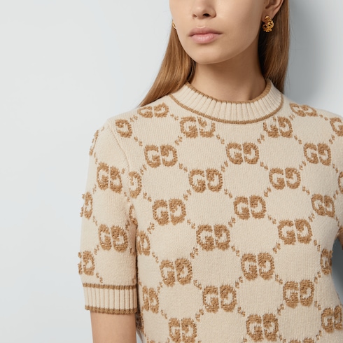 GG wool bouclé jacquard top