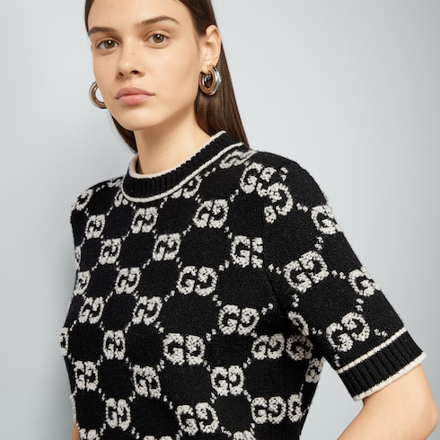 GG wool bouclé jacquard top