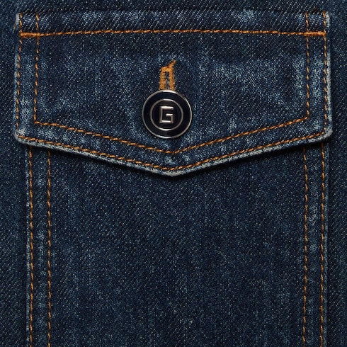Organic denim dress in Blue Ready-to-wear | GUCCI® SI