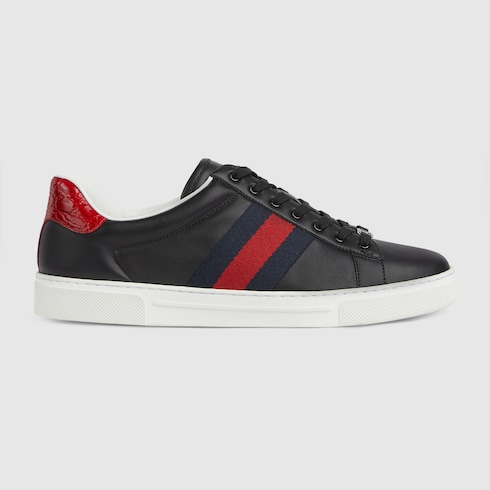 Tenis Gucci Ace con tribanda Web para hombre
