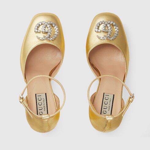 Gucci hotsell pumps gold