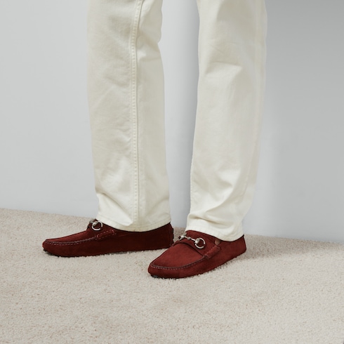 Gucci red 2025 suede mens shoes