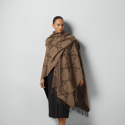 Mantello in cashmere jumbo GG reversibile