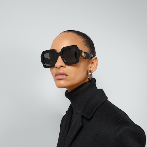 Lunettes de soleil Double G à monture carrée