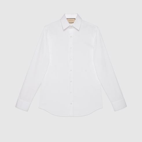 Stretch cotton poplin shirt