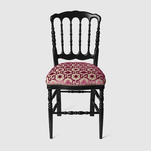 Chaise en bois à motif abeilles et étoiles GG
