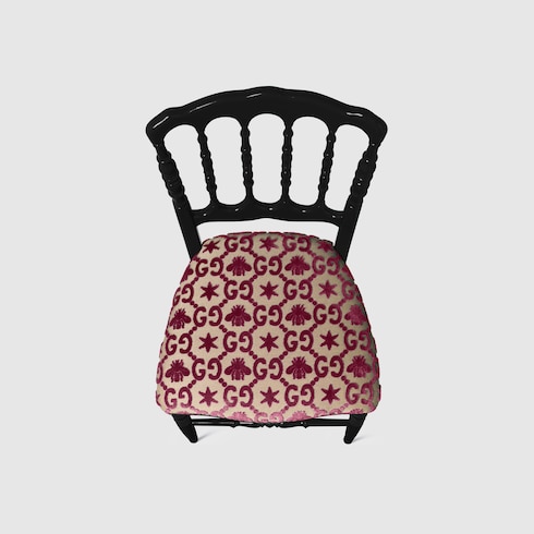 Chaise en bois à motif abeilles et étoiles GG