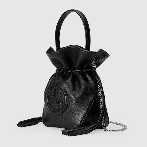 Gucci Blondie mini bucket bag in black leather GUCCI US