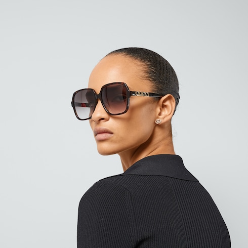 Rectangular frame sunglasses