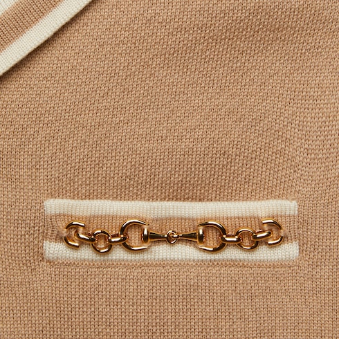 Wool polo shirt with Horsebit