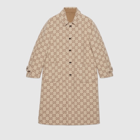 Cappotto in lana GG reversibile