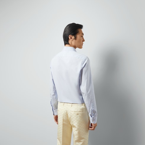 Camicia in seta e cotone con Doppia G
