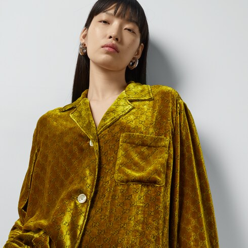yellow velvet shirt