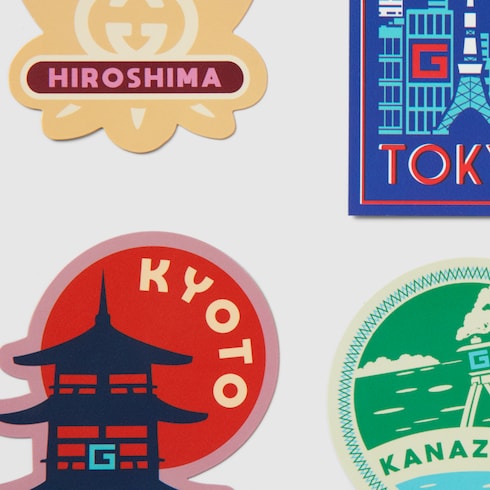 Gucci Cities luggage stickers