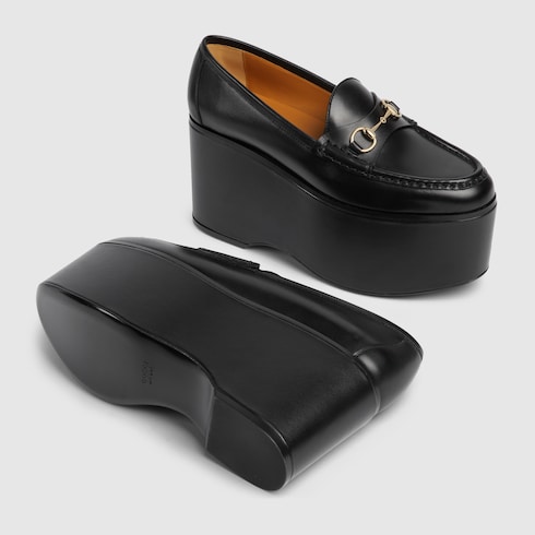 Mocas n con plataforma Gucci Horsebit para mujer