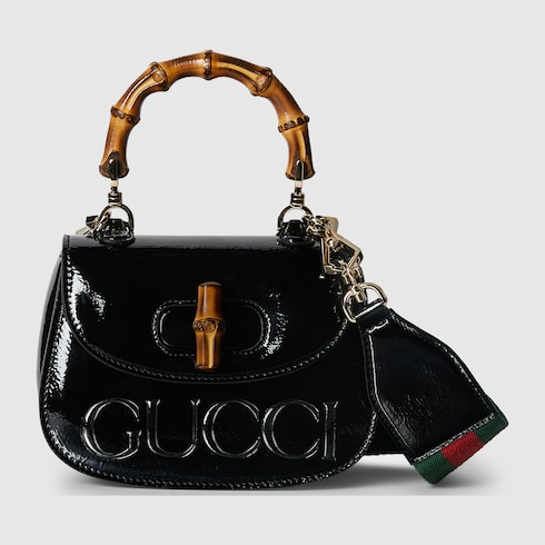 Gucci Bamboo 1947 mini top handle bag in Black Leather | GUCCI® SI