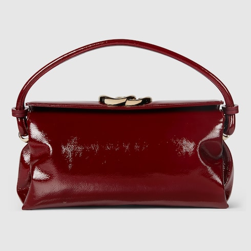 Small top handle bag with Double G in Bordeaux Leather GUCCI SI