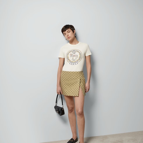 T-shirt in jersey di cotone con Incrocio GG