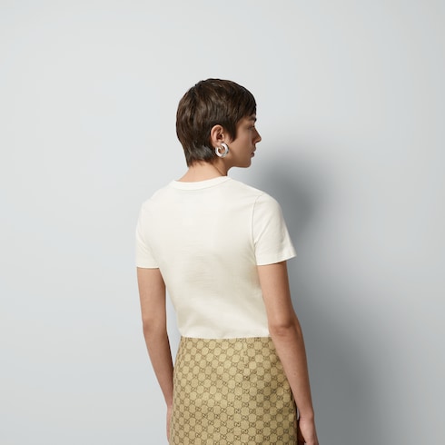 T-shirt in jersey di cotone con Incrocio GG