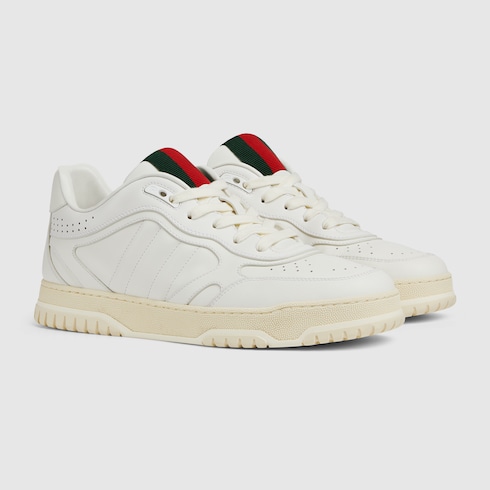 Men's Gucci Re-Web sneaker in white leather | GUCCI® US